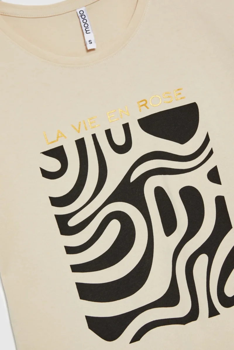 WOMEN'S T-SHIRT L-TS-4739 L.BEIGE - Imagen 7