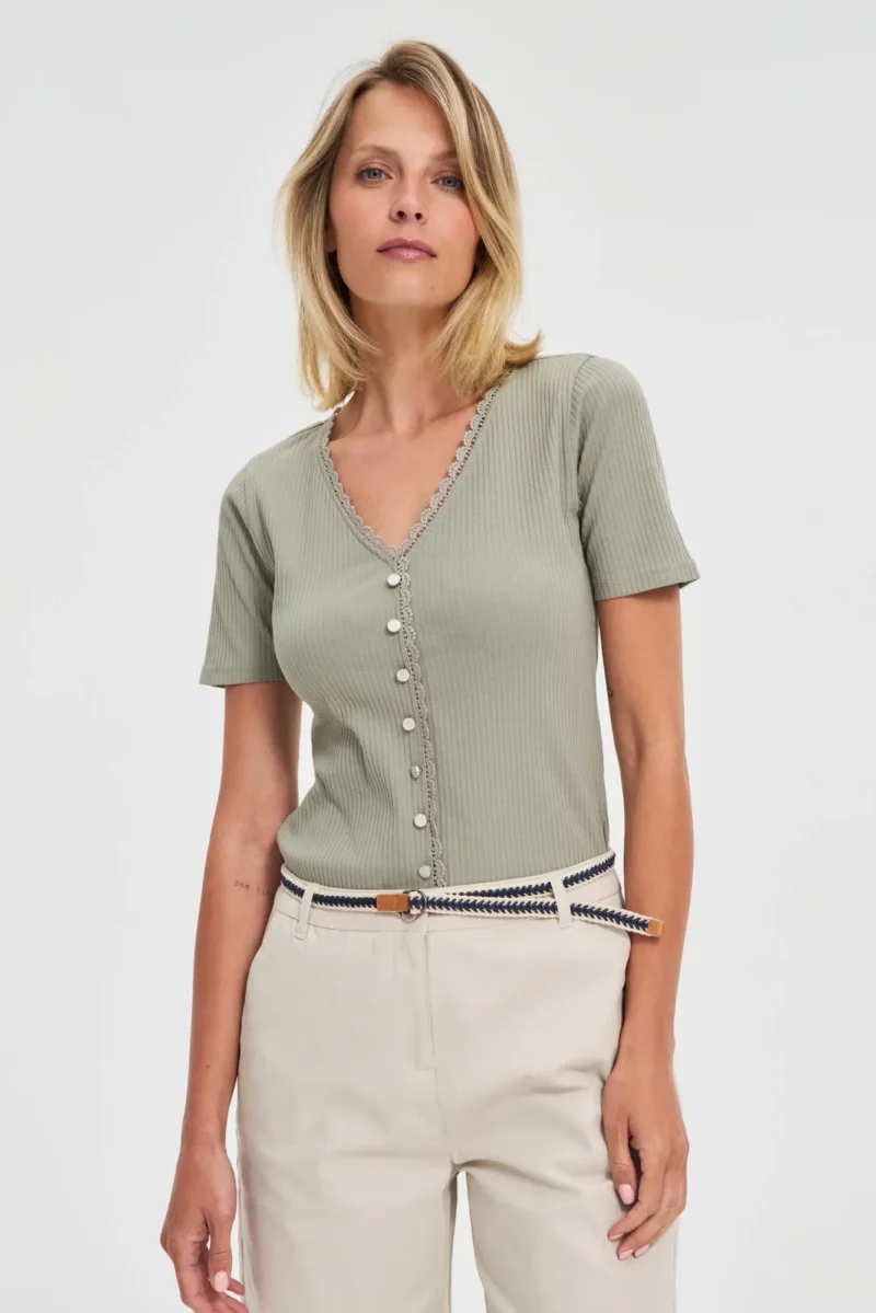 WOMEN'S T-SHIRT L-TS-4741 OLIVE