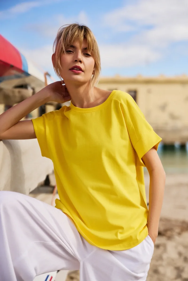 WOMEN'S T-SHIRT L-TS-4745 YELLOW