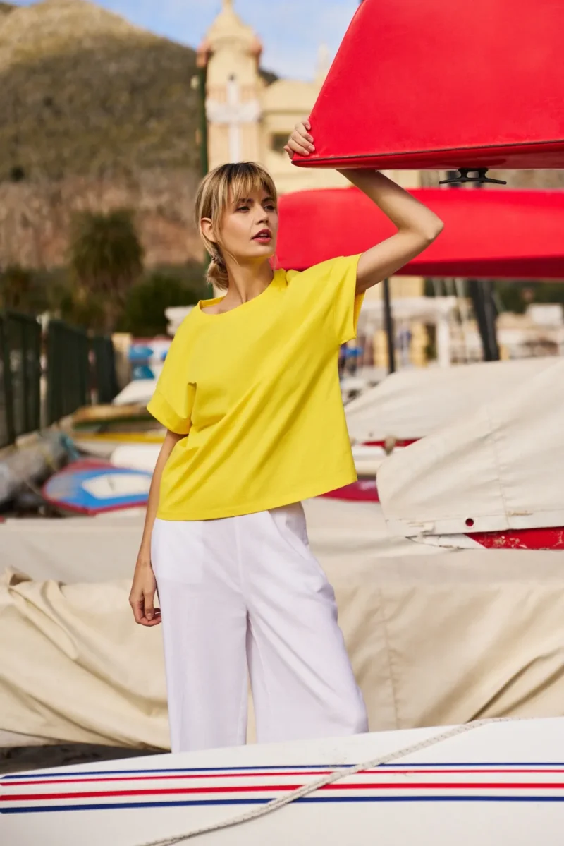 WOMEN'S T-SHIRT L-TS-4745 YELLOW - Imagen 2