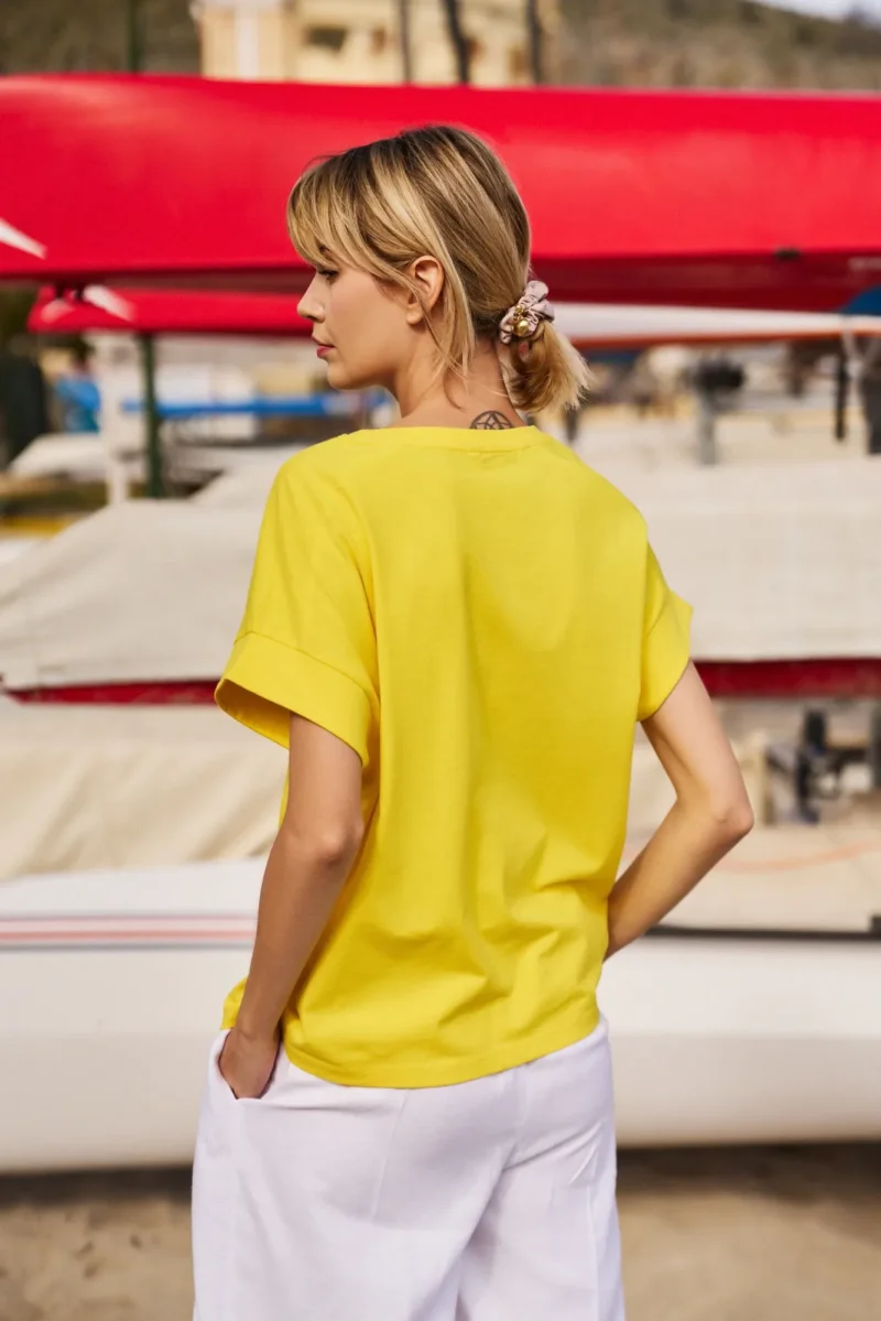 WOMEN'S T-SHIRT L-TS-4745 YELLOW - Imagen 3