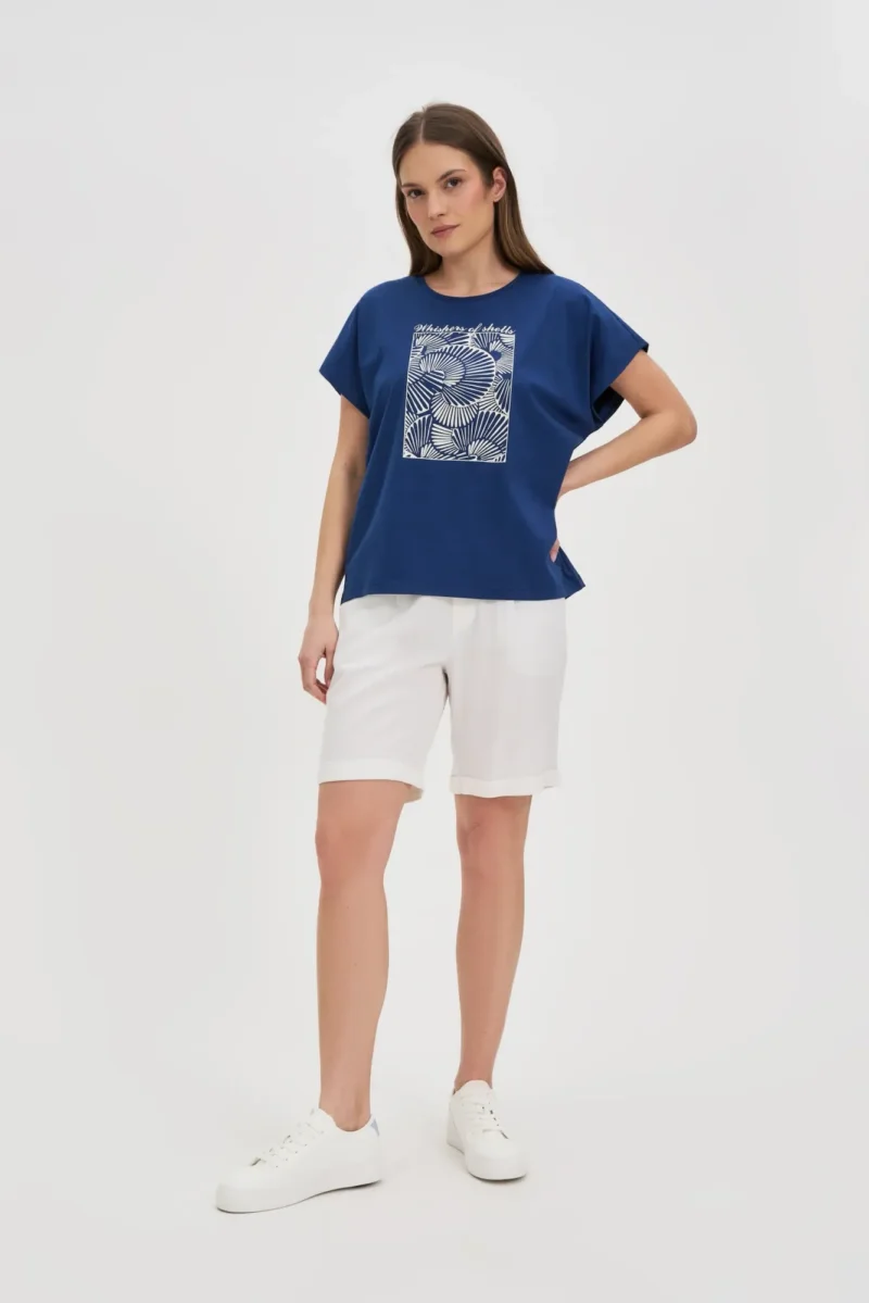 WOMEN'S T-SHIRT L-TS-4746 D.BLUE - Imagen 3