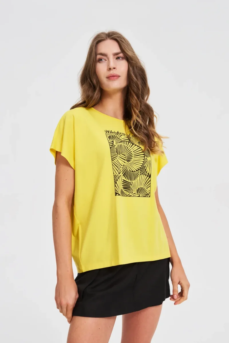WOMEN'S T-SHIRT L-TS-4746 YELLOW