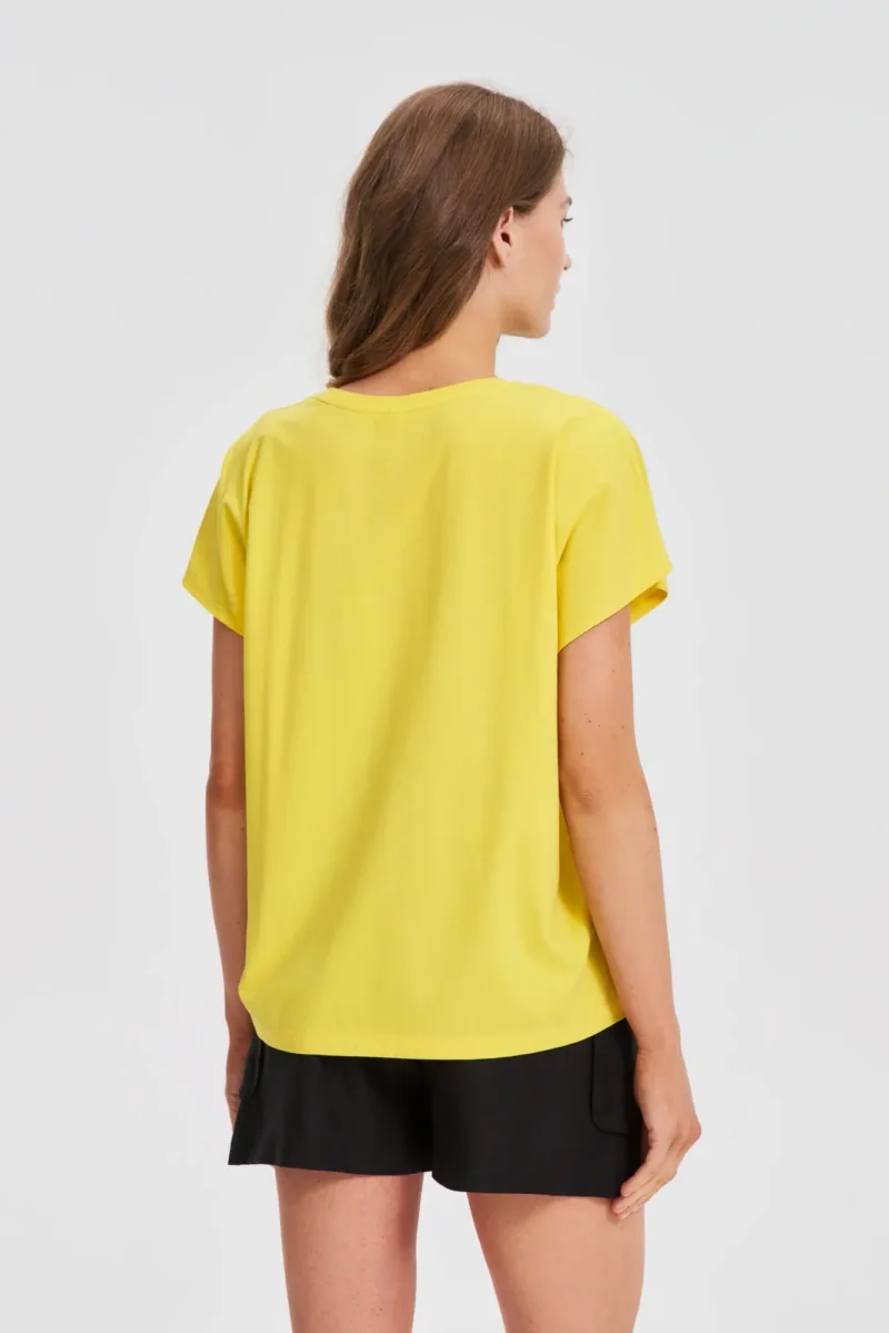 WOMEN'S T-SHIRT L-TS-4746 YELLOW - Imagen 4
