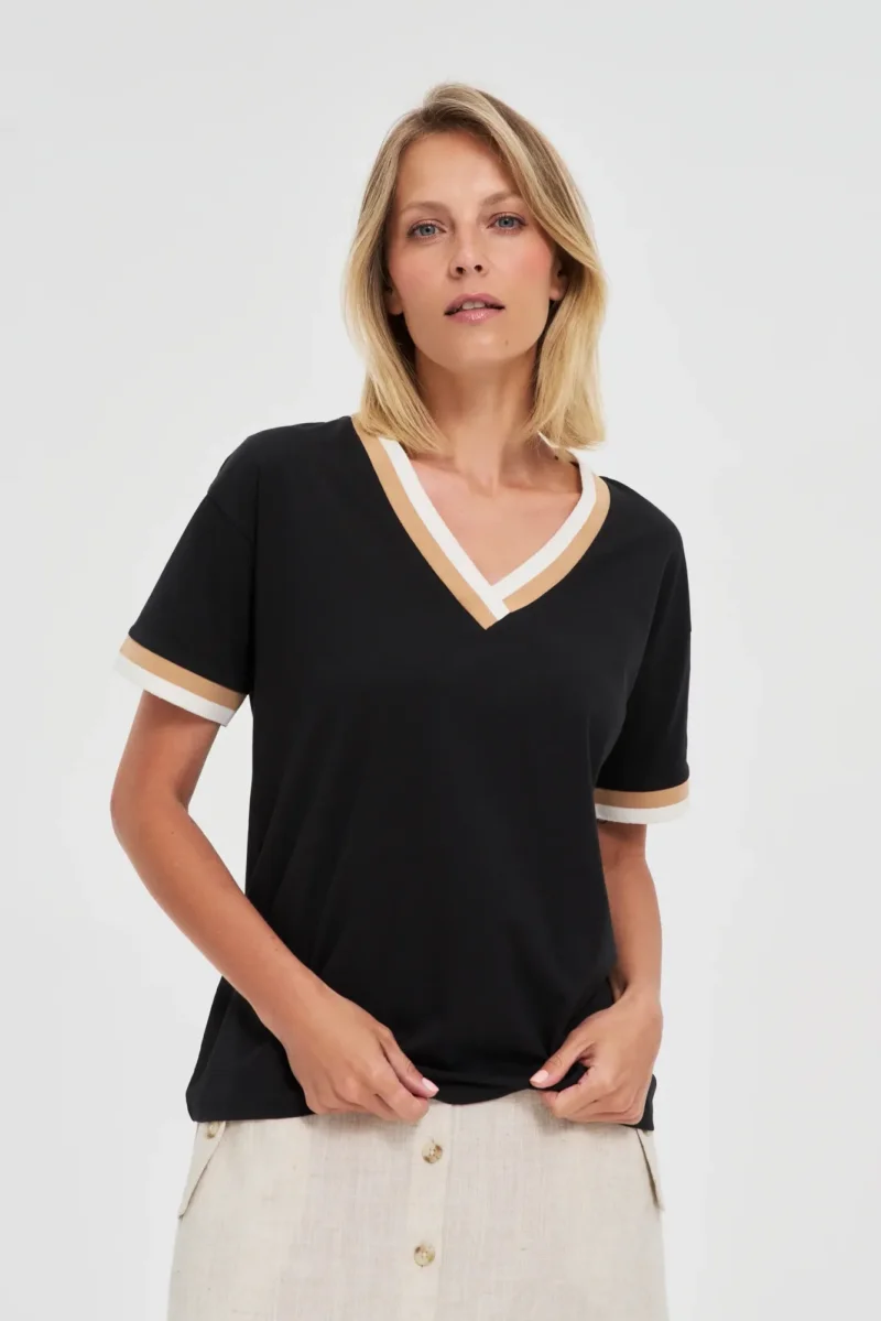 WOMEN'S T-SHIRT L-TS-4747 BLACK