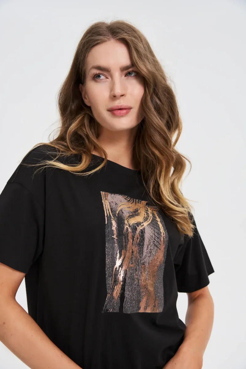 WOMEN'S T-SHIRT L-TS-4749 BLACK - Imagen 3
