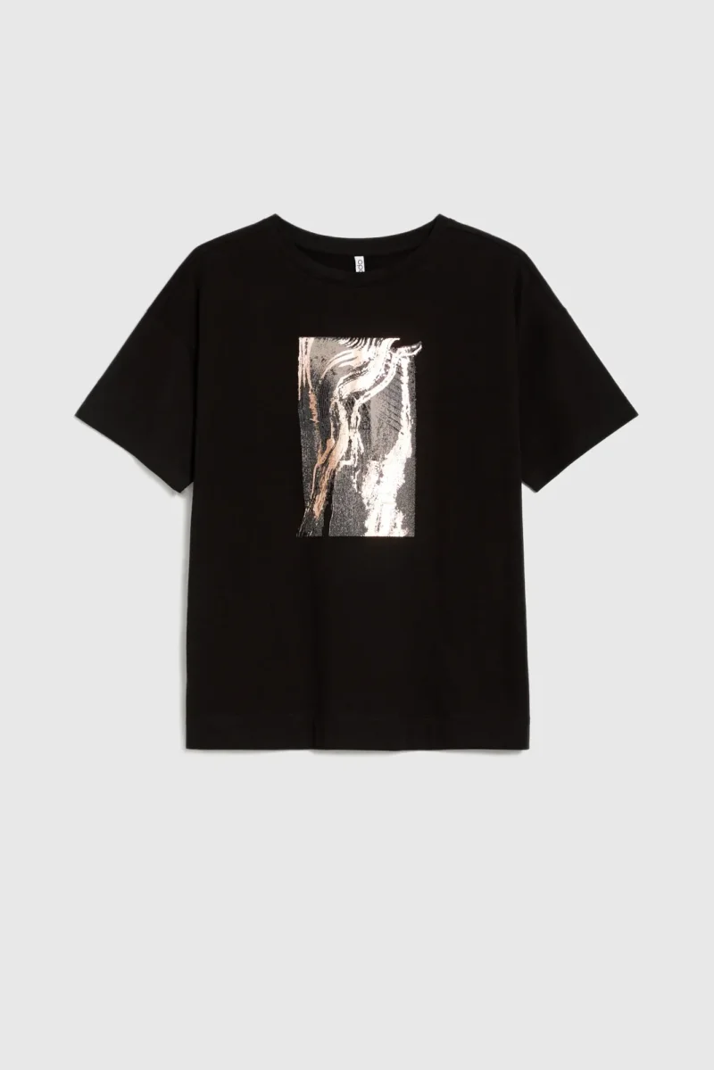 WOMEN'S T-SHIRT L-TS-4749 BLACK - Imagen 5