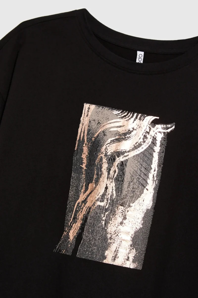 WOMEN'S T-SHIRT L-TS-4749 BLACK - Imagen 6