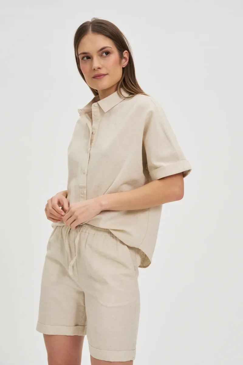 WOMEN'S SHIRT L-KO-4643 L.BEIGE MEL
