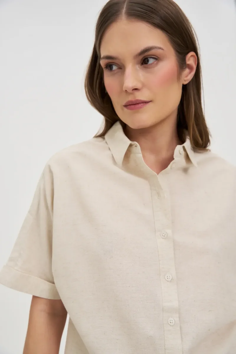 WOMEN'S SHIRT L-KO-4643 L.BEIGE MEL - Imagen 2