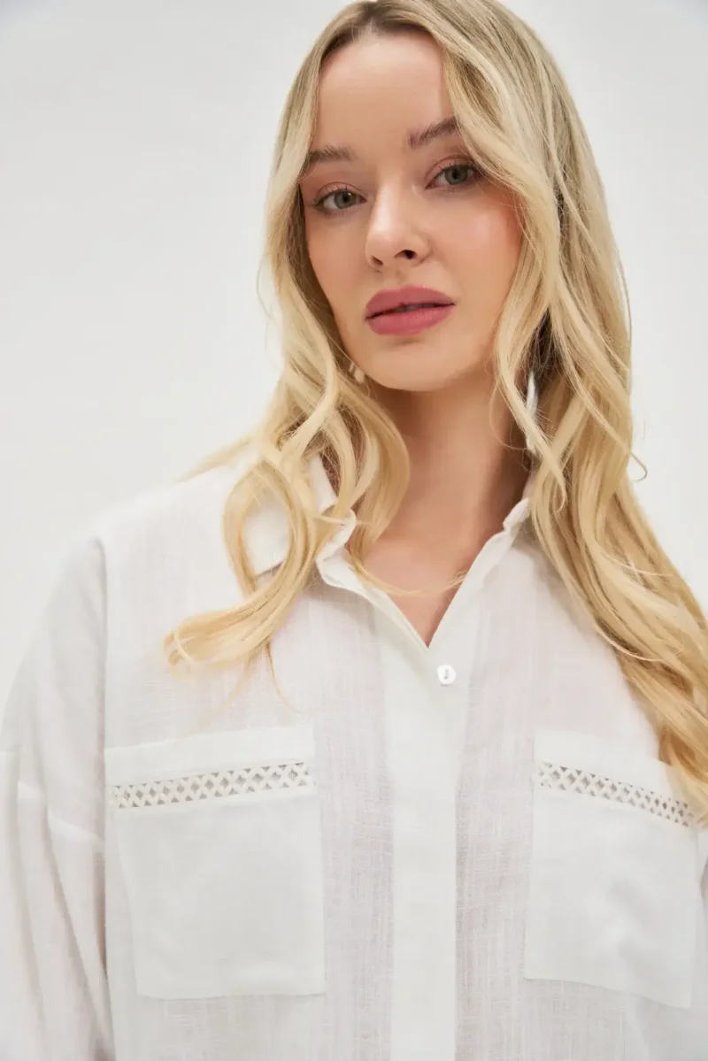 WOMEN'S SHIRT L-KO-4658 WHITE - Imagen 4
