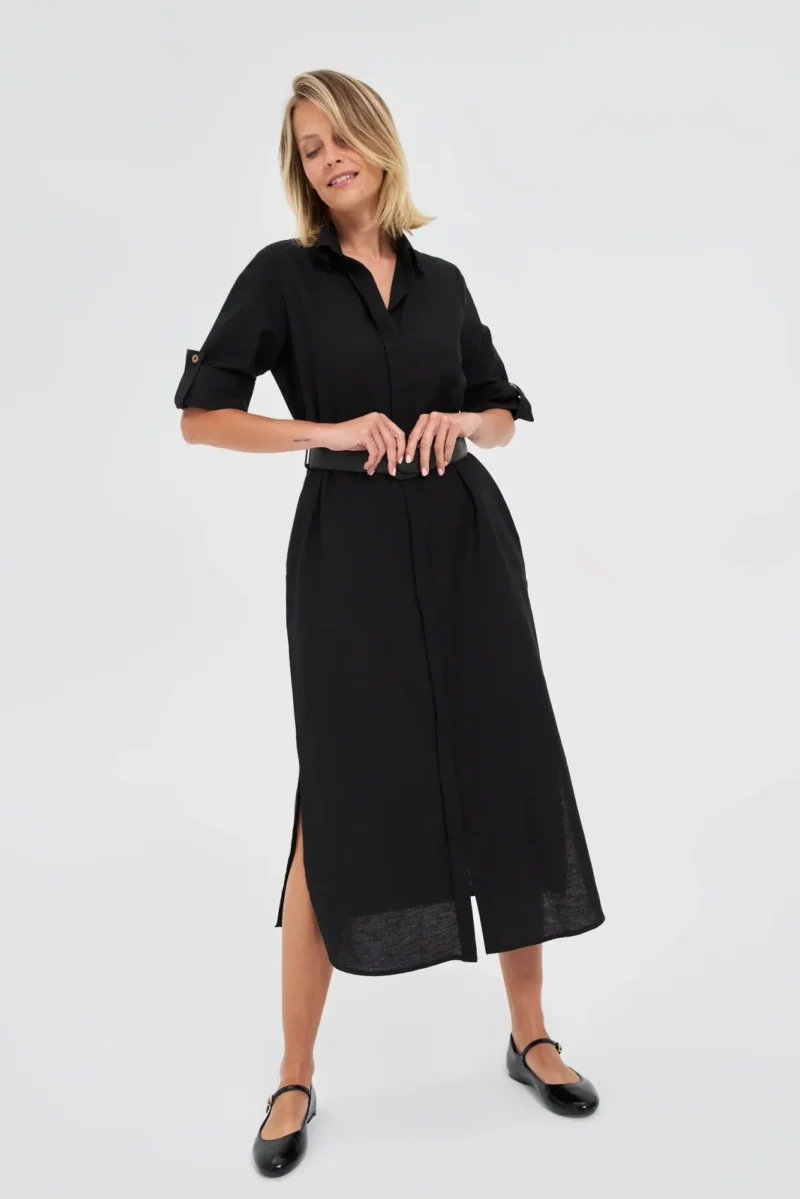 WOMEN'S DRESS L-SU-4641 BLACK - Imagen 4