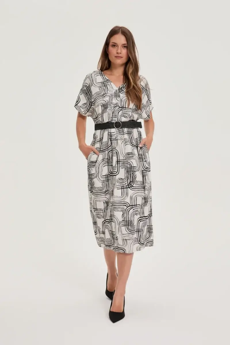 WOMEN'S DRESS L-SU-4653 OFF WHITE