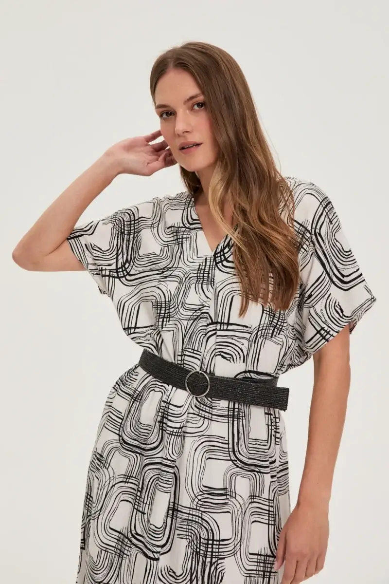 WOMEN'S DRESS L-SU-4653 OFF WHITE - Imagen 2