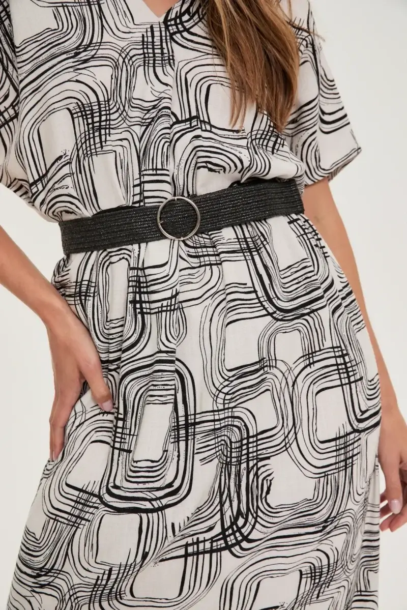 WOMEN'S DRESS L-SU-4653 OFF WHITE - Imagen 3