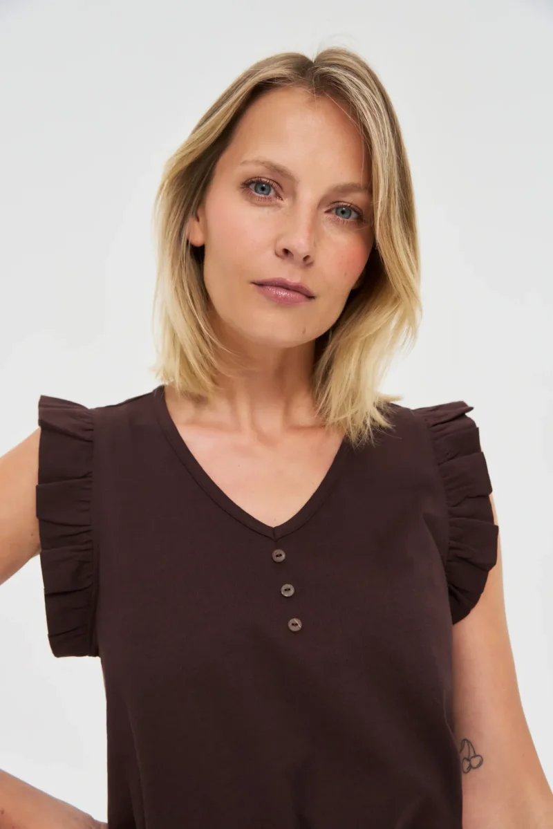 WOMEN'S TOP L-TS-4682 D.BROWN - Imagen 3