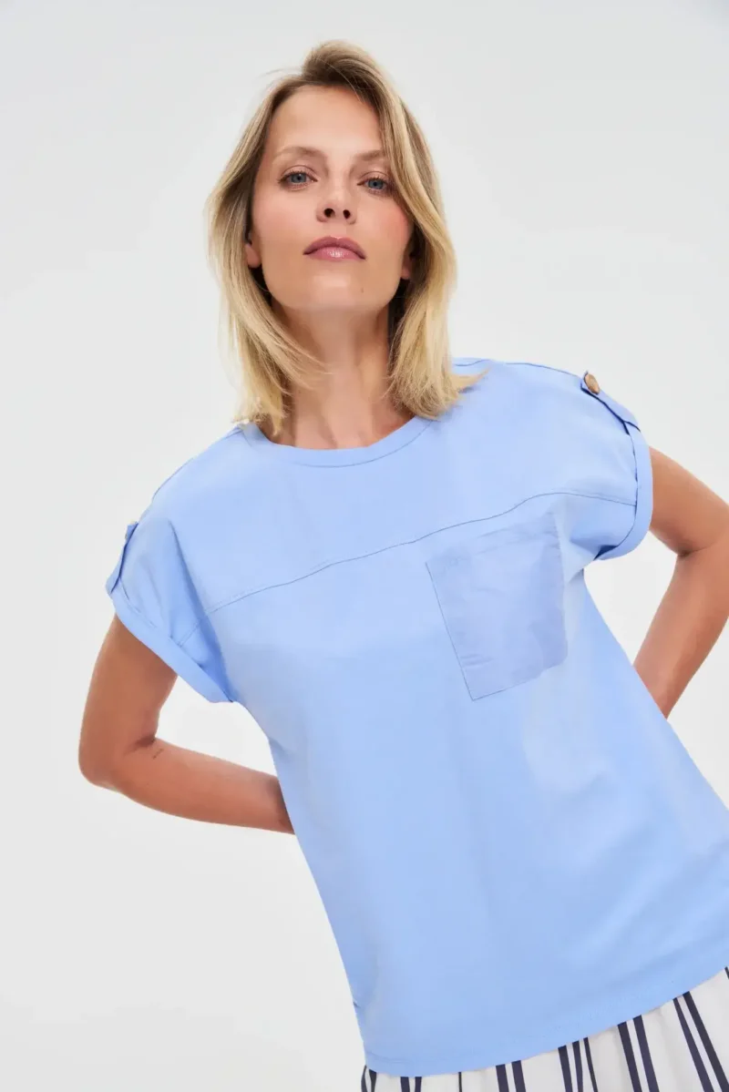 WOMEN'S TSHIRT L-TS-4706 L.BLUE - Imagen 2