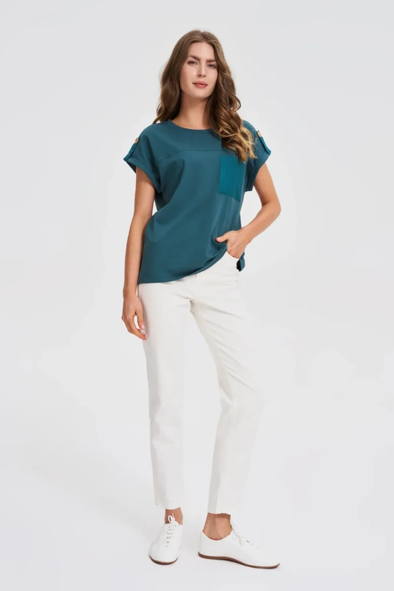 WOMEN'S TSHIRT L-TS-4706 D.GREEN - Imagen 2