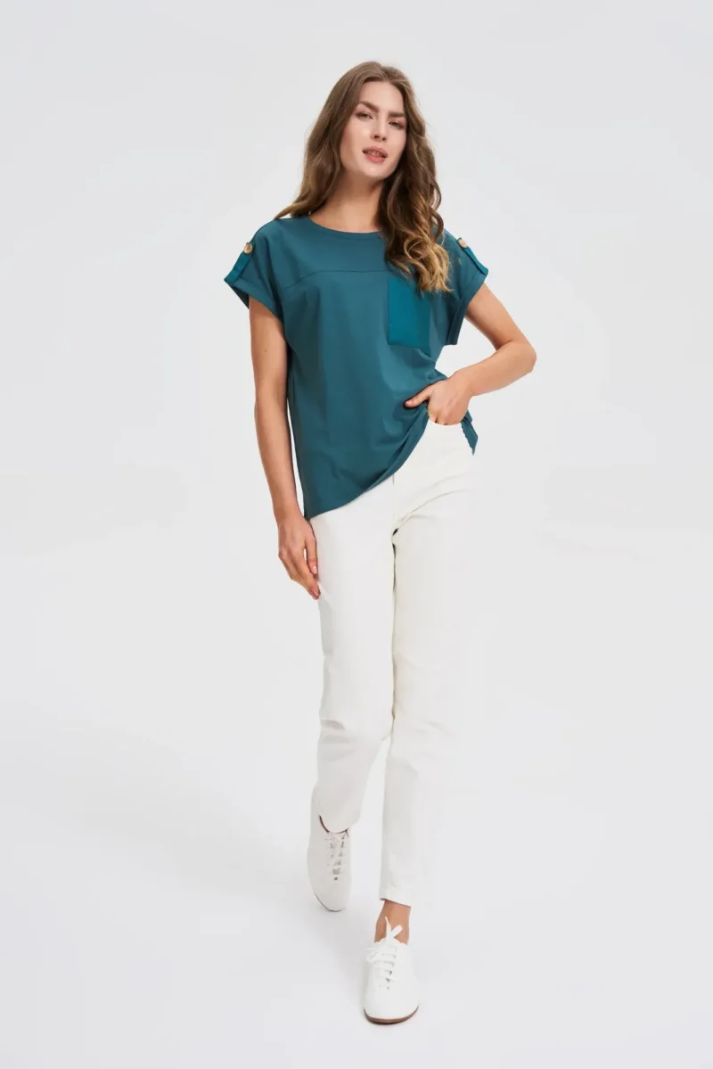WOMEN'S TSHIRT L-TS-4706 D.GREEN - Imagen 4