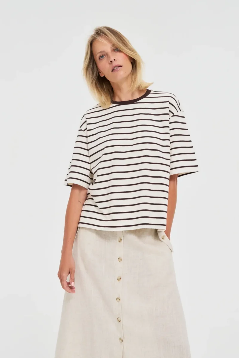 WOMEN'S TSHIRT L-TS-4719 BROWN