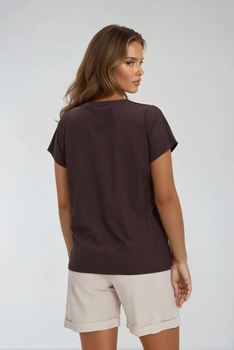 WOMEN'S TSHIRT L-TS-4720 BROWN - Imagen 4