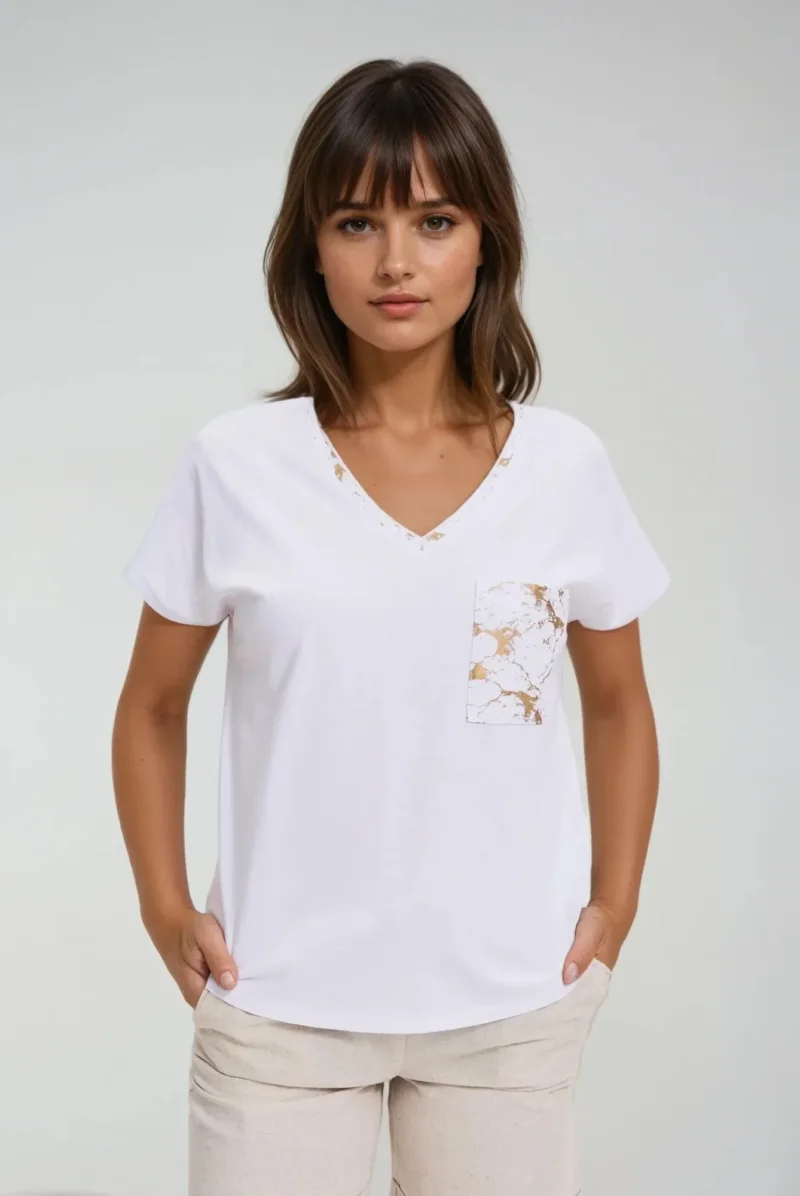 WOMEN'S TSHIRT L-TS-4720 WHITE