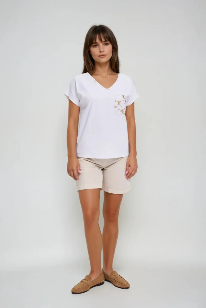 WOMEN'S TSHIRT L-TS-4720 WHITE - Imagen 2
