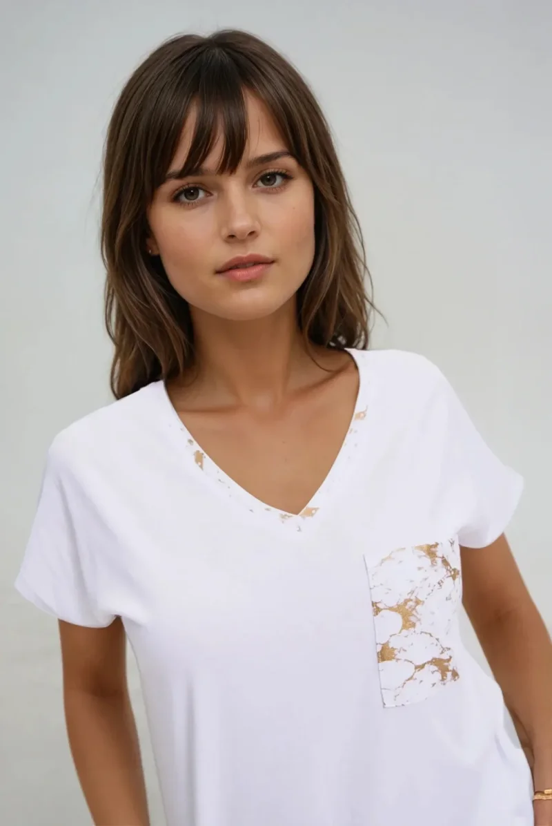 WOMEN'S TSHIRT L-TS-4720 WHITE - Imagen 3