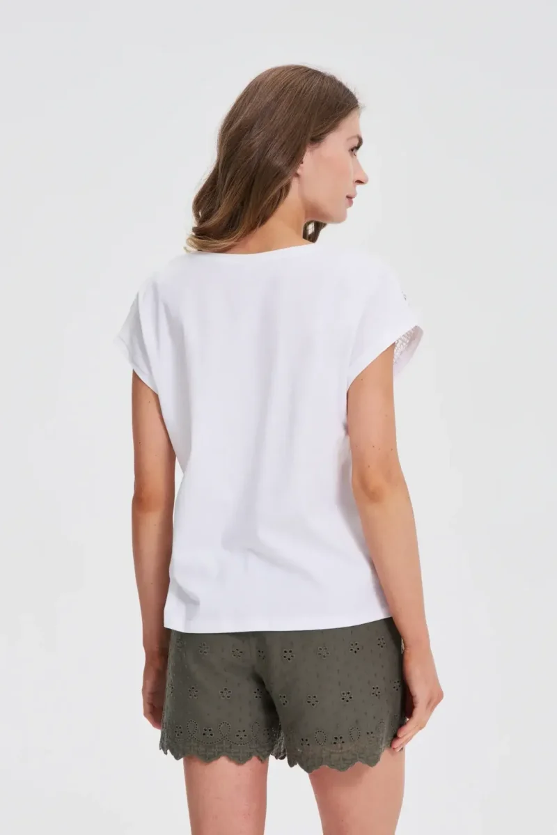 WOMEN'S T-SHIRT L-TS-4736 WHITE - Imagen 4