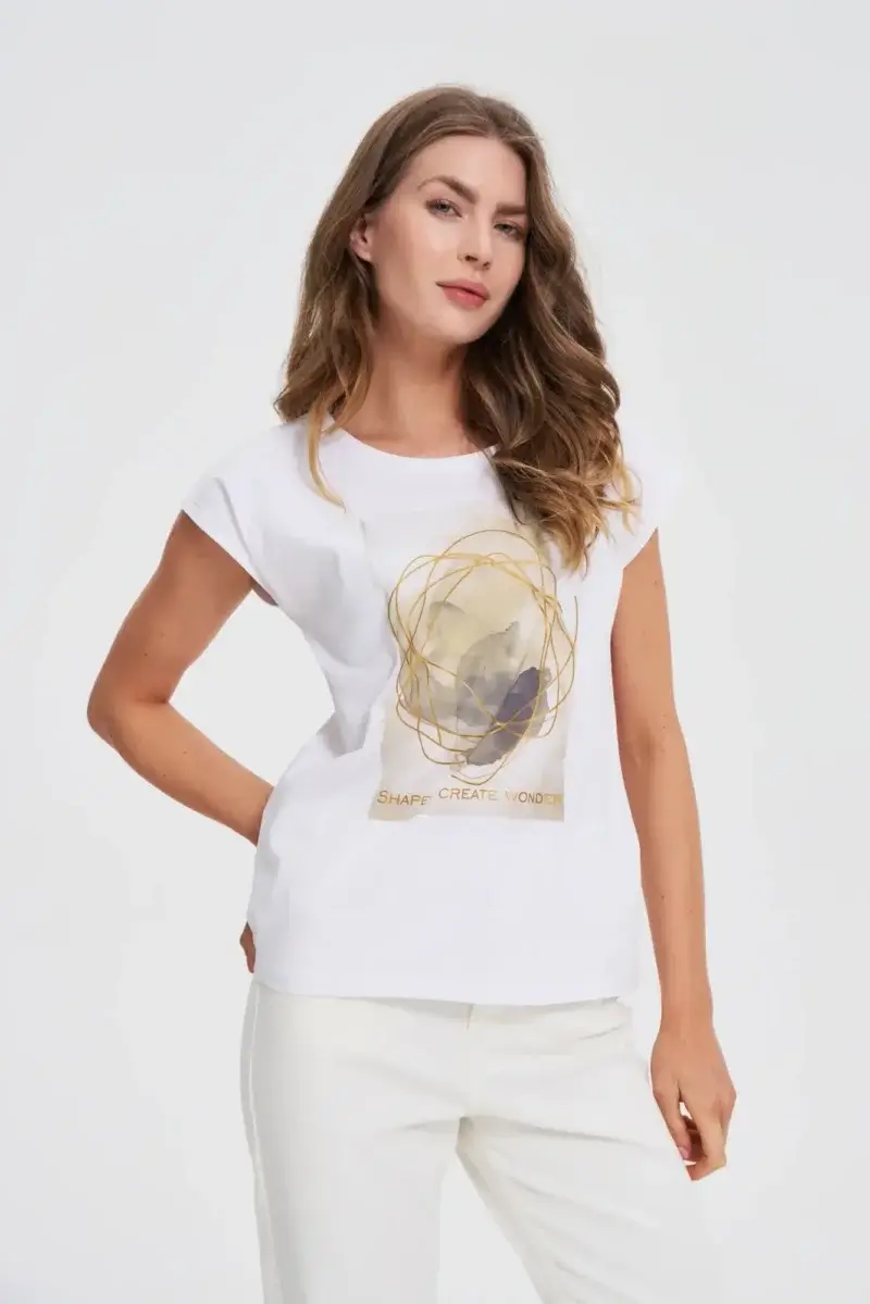 WOMEN'S T-SHIRT L-TS-4742 WHITE