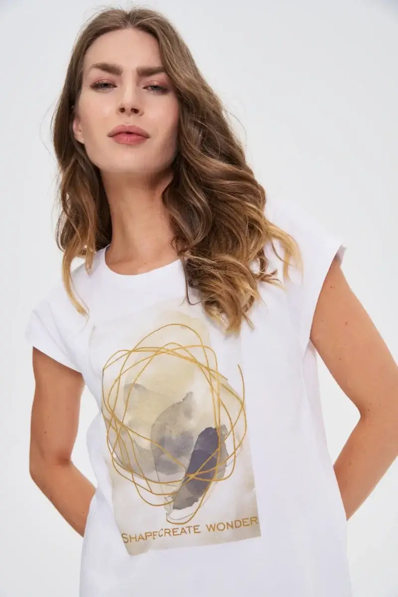 WOMEN'S T-SHIRT L-TS-4742 WHITE - Imagen 3