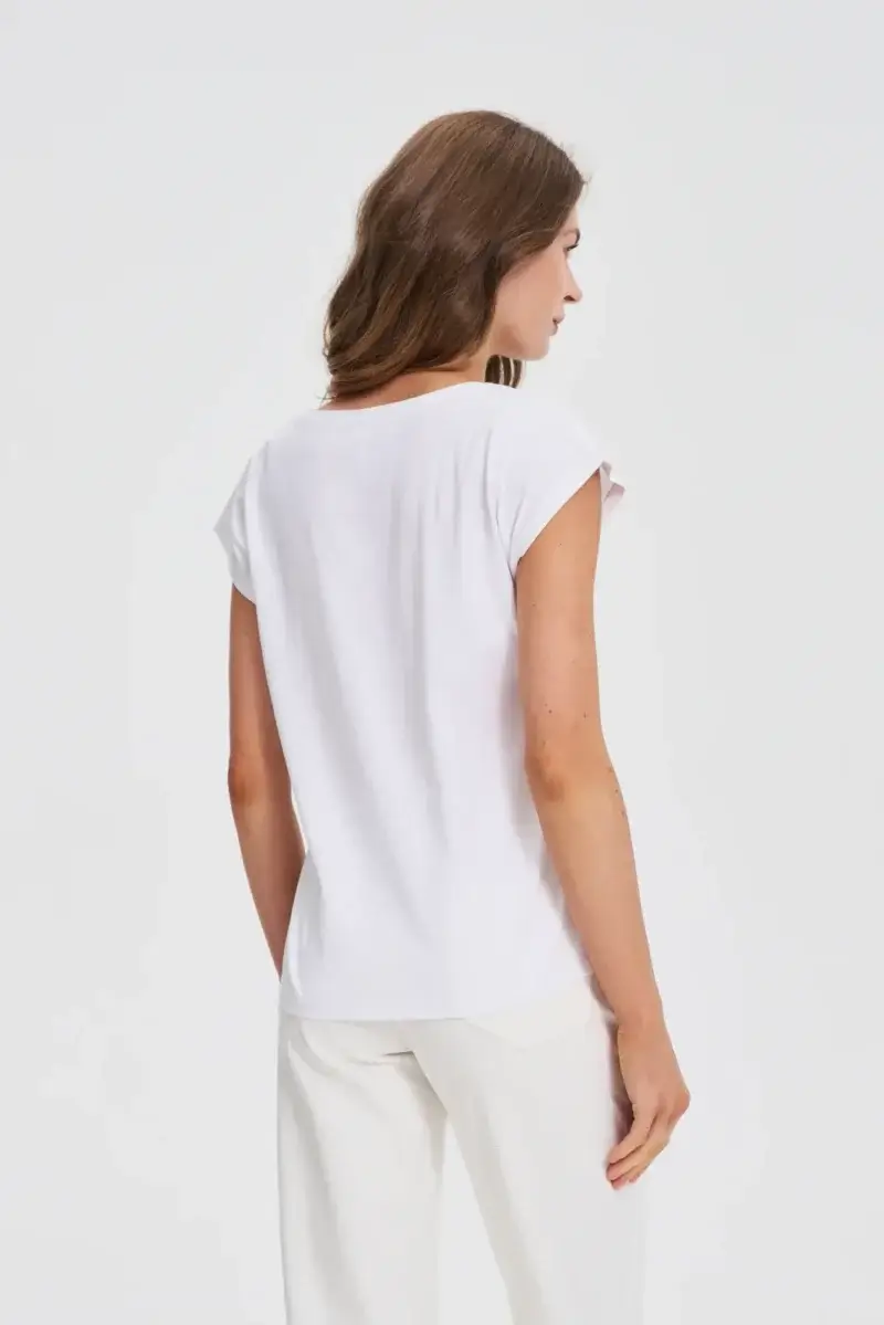 WOMEN'S T-SHIRT L-TS-4742 WHITE - Imagen 4