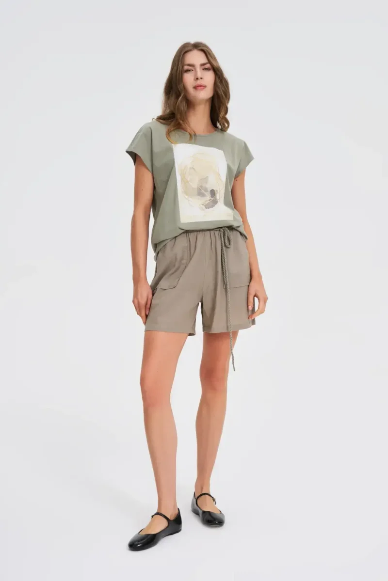 WOMEN'S T-SHIRT L-TS-4742 OLIVE - Imagen 4
