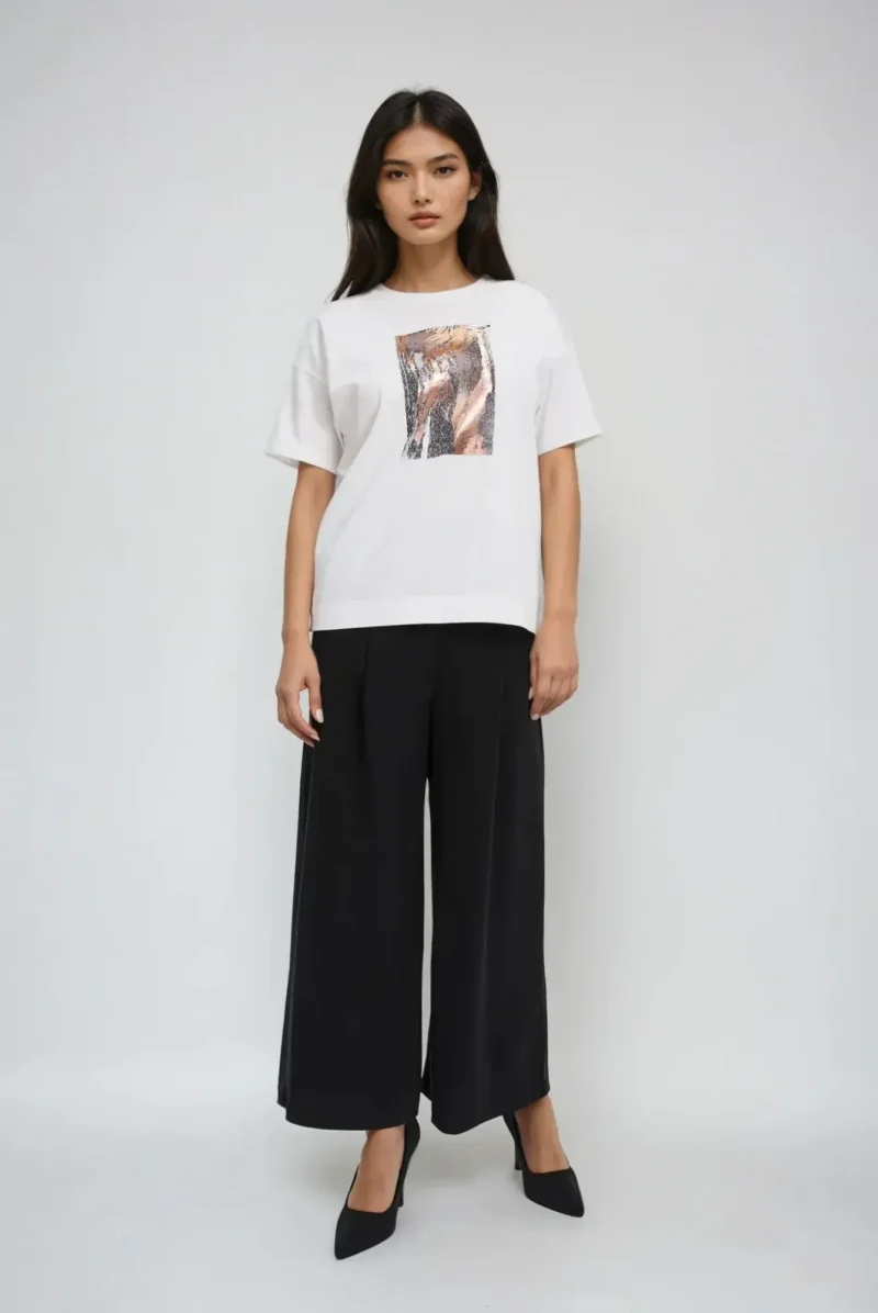 WOMEN'S T-SHIRT L-TS-4749 OFF WHITE - Imagen 2