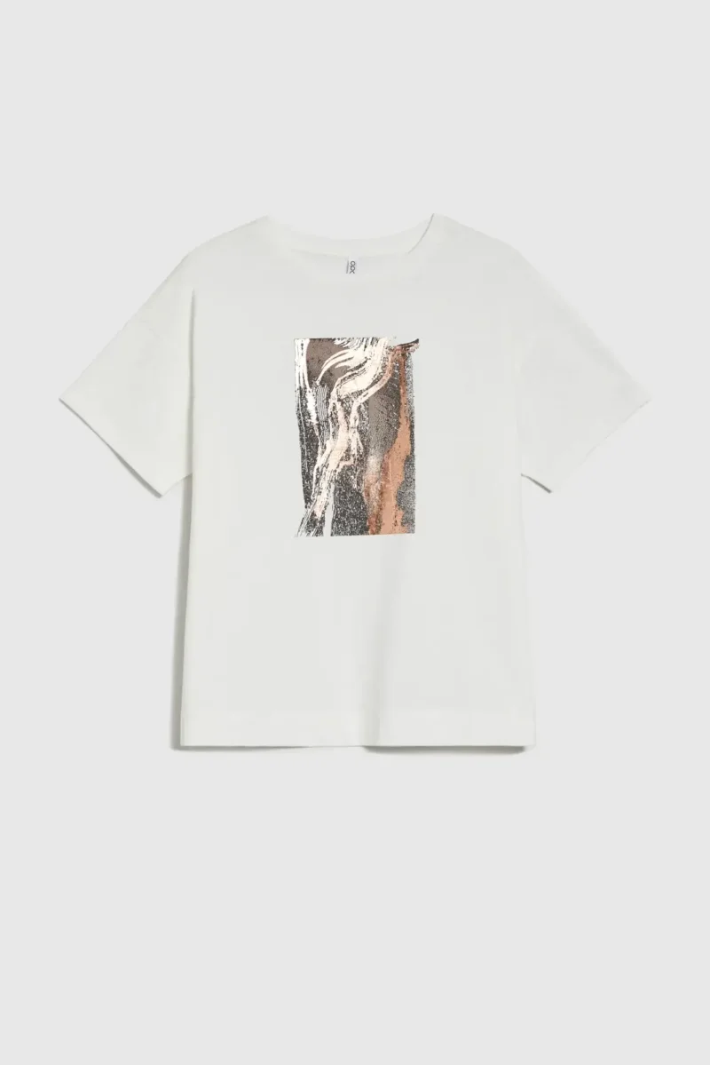WOMEN'S T-SHIRT L-TS-4749 OFF WHITE - Imagen 5