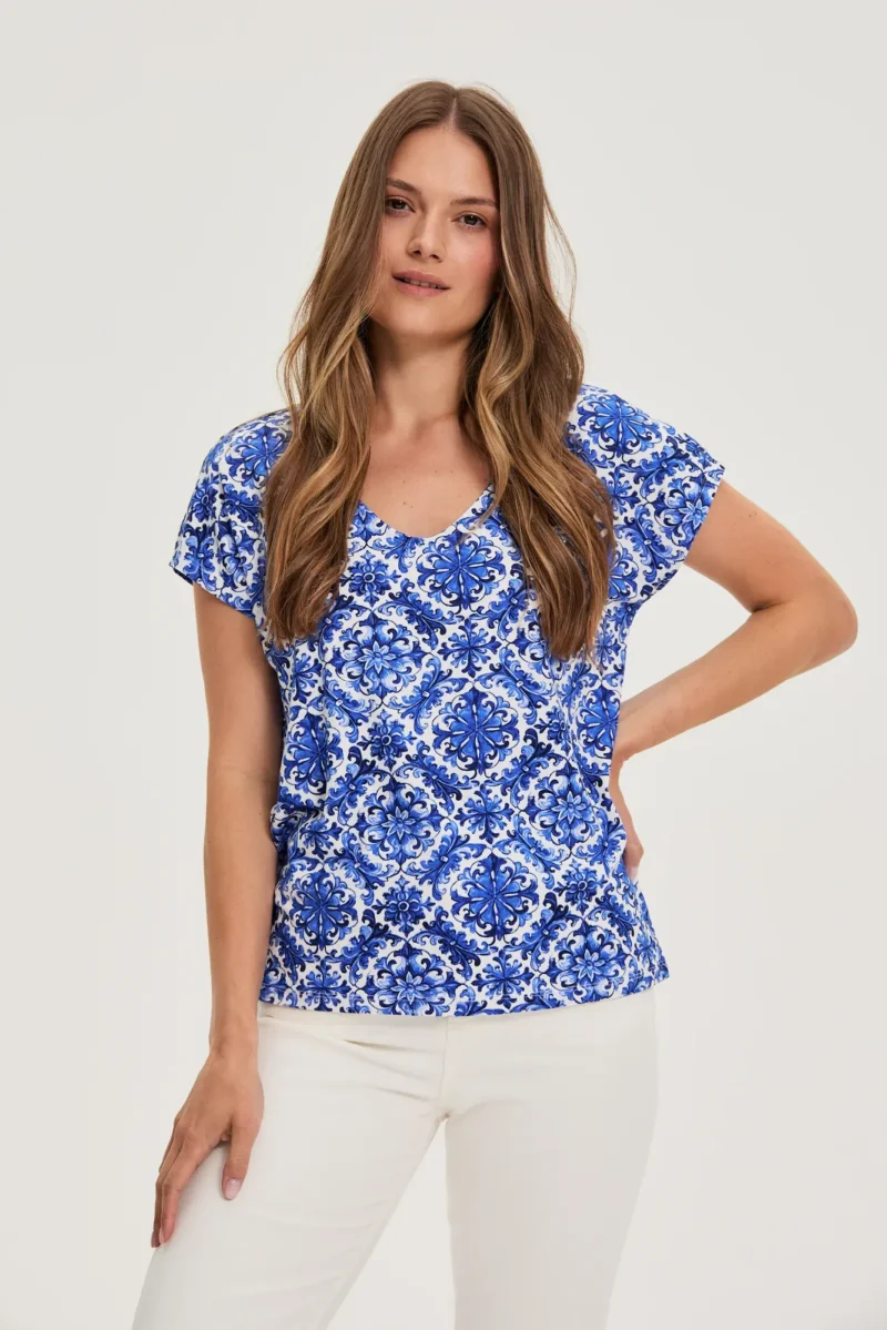 WOMEN'S TSHIRT L-TS-4697 D.BLUE