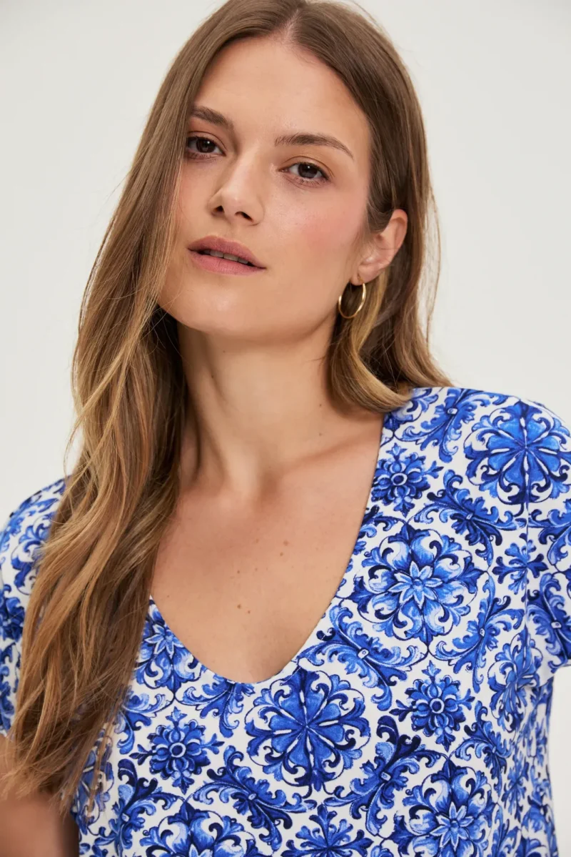WOMEN'S TSHIRT L-TS-4697 D.BLUE - Imagen 3