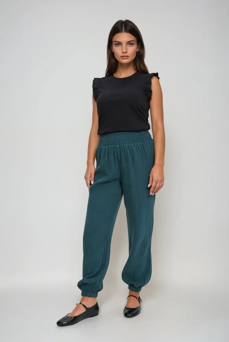 WOMEN'S PANTS L-SP-4641 D.GREEN