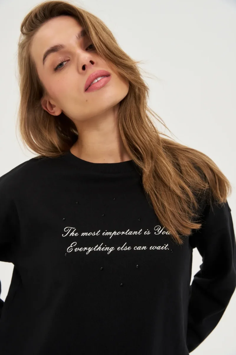 Sudadera Con Capucha De Mujer Z-BL-4805 BLACK