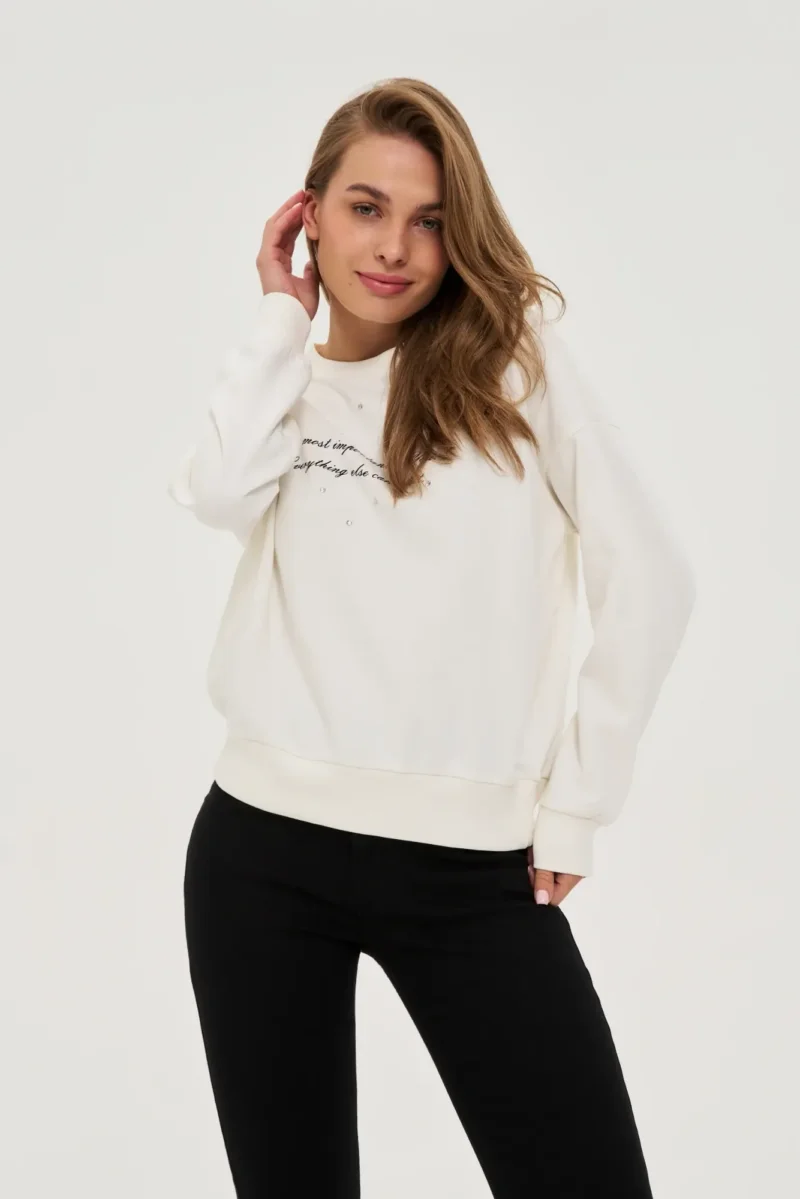 Sudadera Con Capucha De Mujer Z-BL-4805 OFF WHITE - Imagen 2