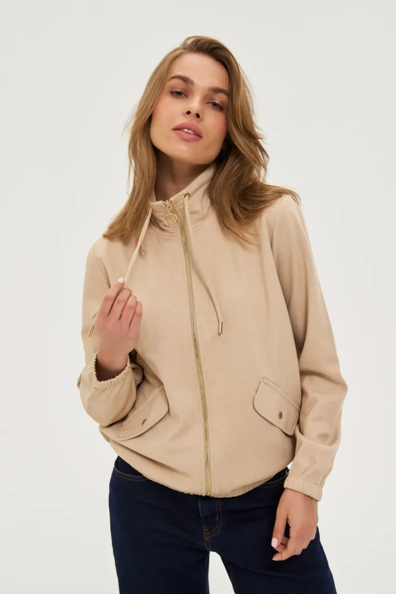 Sudadera Con Capucha De Mujer Z-BL-4811 BEIGE