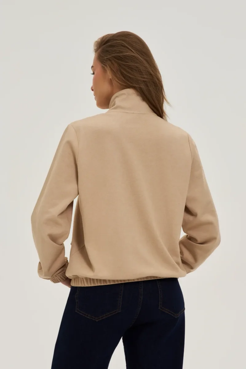 Sudadera Con Capucha De Mujer Z-BL-4811 BEIGE - Imagen 5