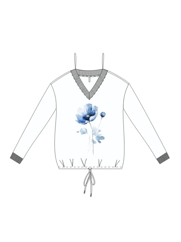 Sudadera Con Capucha De Mujer Z-BL-4815 OFF WHITE