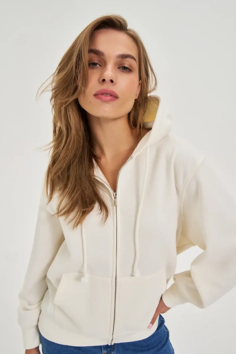 Sudadera Con Capucha De Mujer Z-BL-4821 OFF WHITE