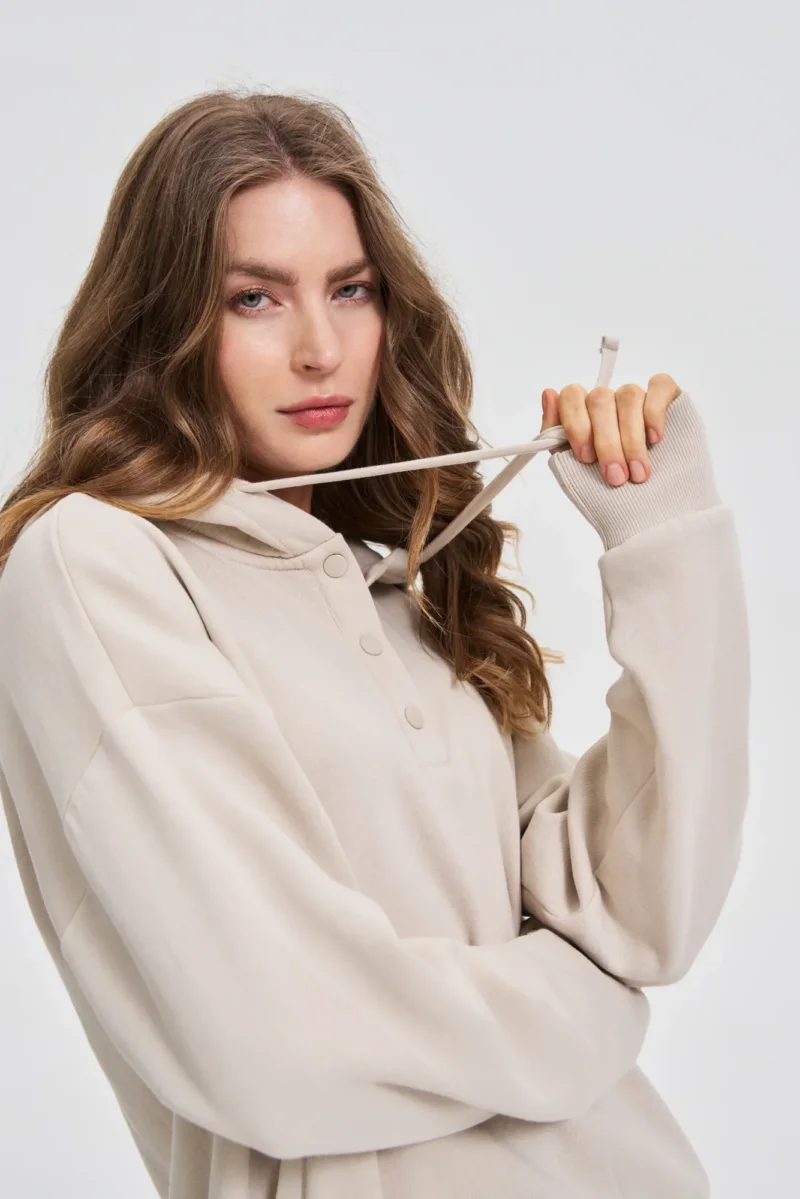 Sudadera Con Capucha De Mujer Z-BL-4822 L.BEIGE - Imagen 3