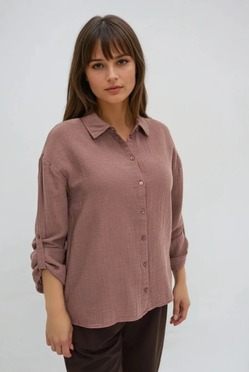 Camisa De Mujer Z-KO-4800 COFFEE