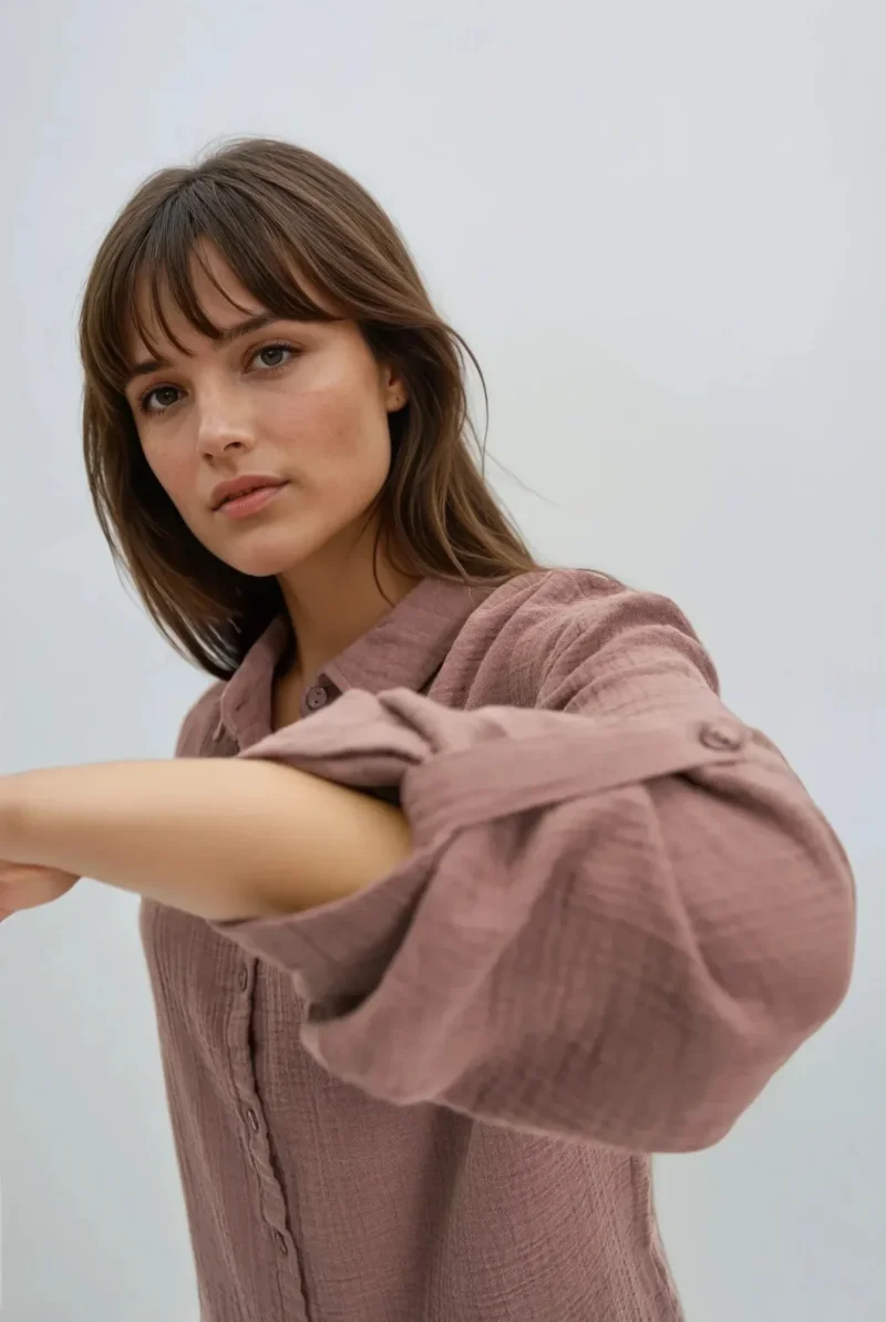 Camisa De Mujer Z-KO-4800 COFFEE - Imagen 2