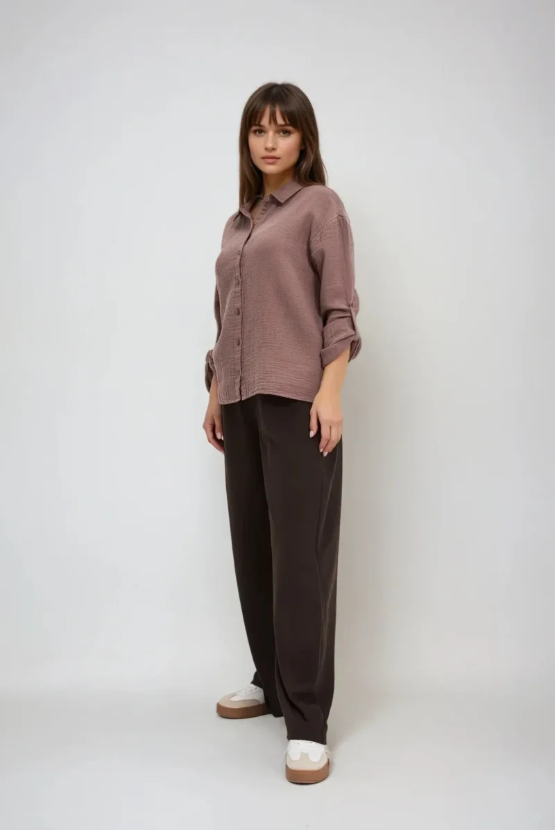 Camisa De Mujer Z-KO-4800 COFFEE - Imagen 3