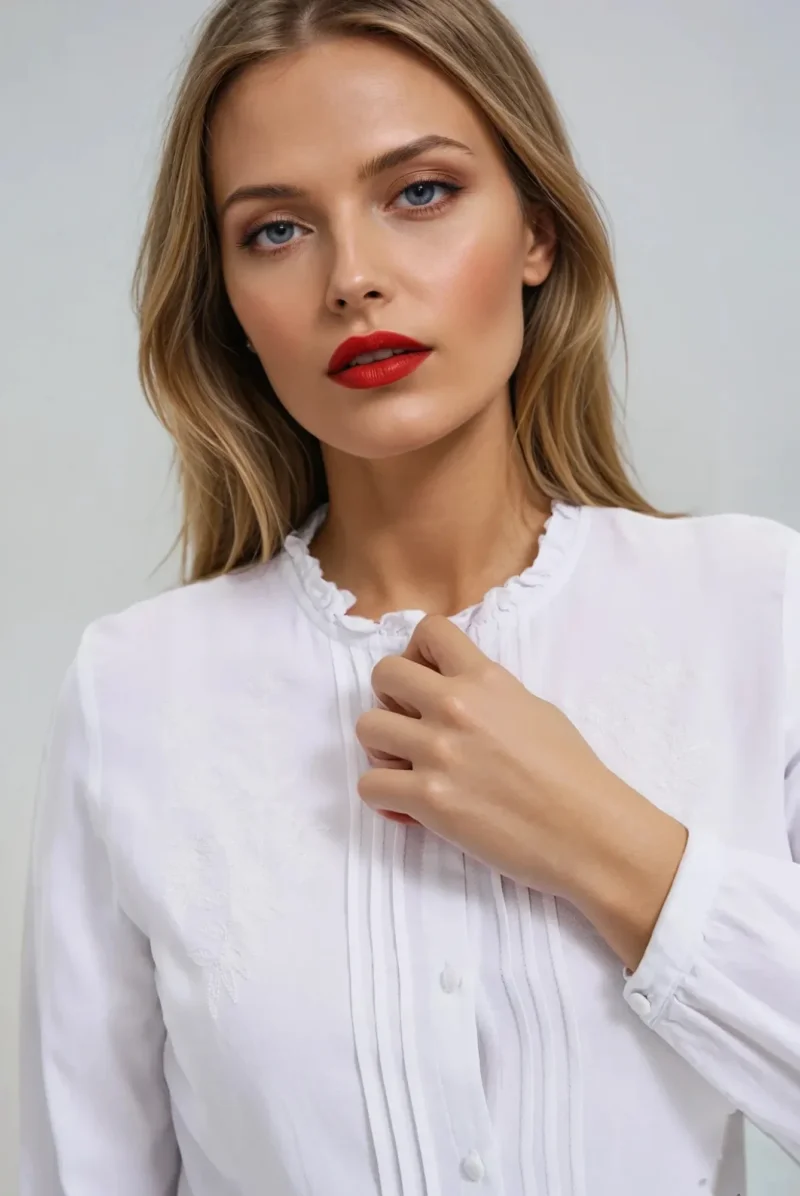 Camisa De Mujer Z-KO-4801 WHITE - Imagen 4