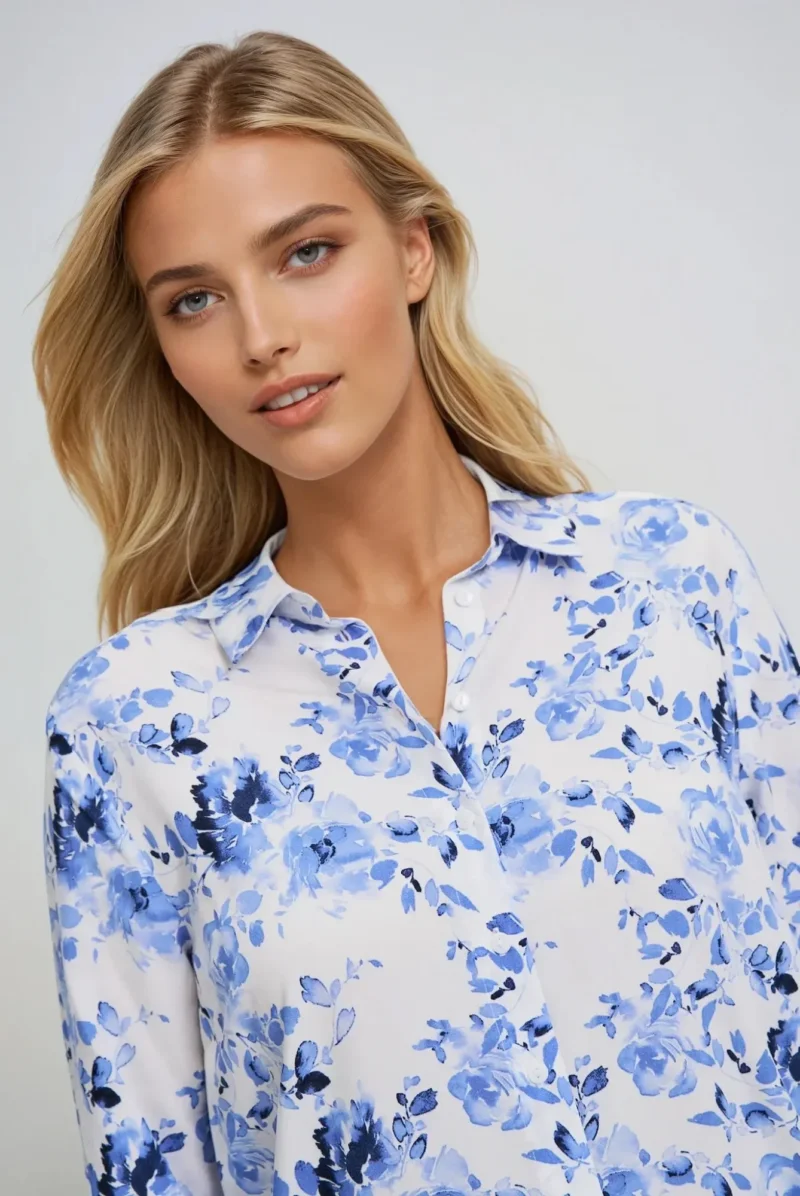 Camisa De Mujer Z-KO-4806 BLUE - Imagen 4